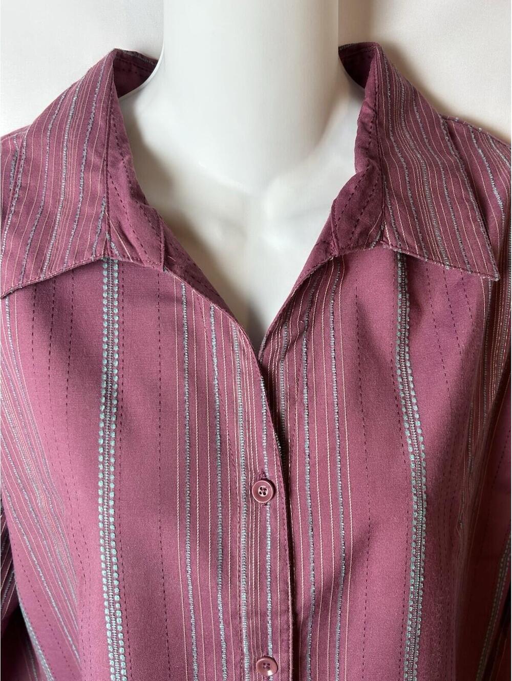 Denim & Co. Striped Long Sleeve Blouse   Size 1X   NWOT - Picture 2 of 7